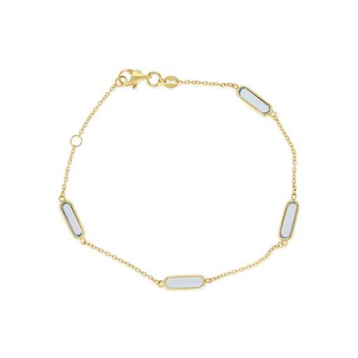 [BB173] 9Y CHAIN WITH LIGHT BLUE BAGUETTE STONE BRACELET