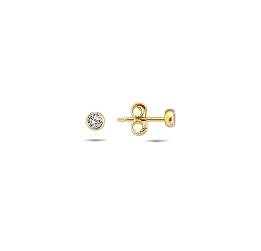 [EAR1051] 9Y SMALL CZ SET BEZEL STUD 3.8MM