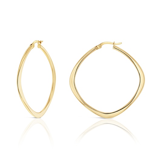 [EAR1071] 9Y FLAT SIDES SQUARED HOOP 35MM