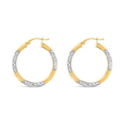 [EAR971] ## 9YW SQU DIA CUT HOOP
