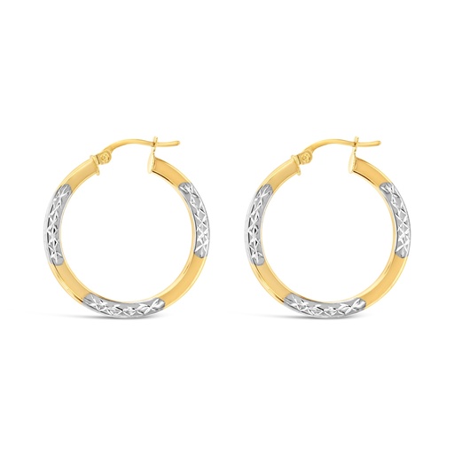 [EAR971] 9YW SQU DIA CUT HOOP