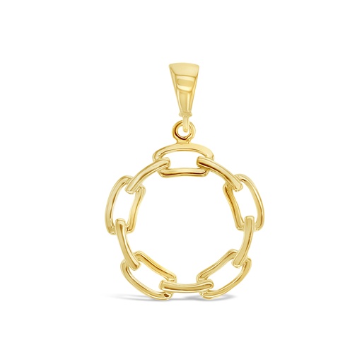 [PD110] 9Y OPEN CIRCLE CHAIN LINKS PENDANT