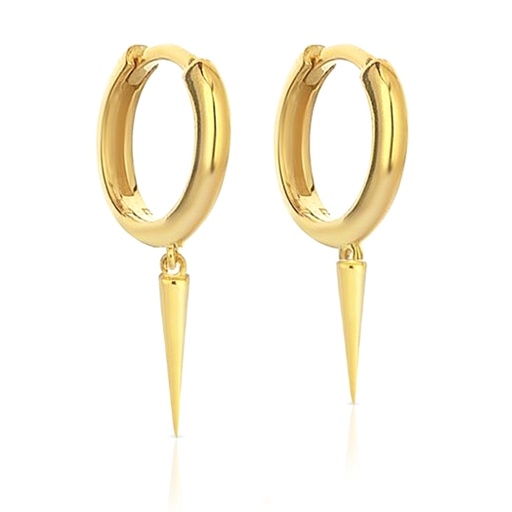 [EAR1039] 9Y PLAIN HUGGIE WITH POINT DROP