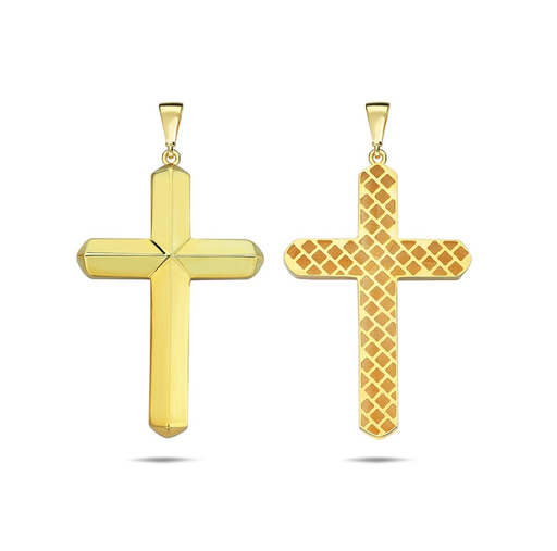 [RCP59] 9Y BEVELLED CROSS PENDANT 22mm x 41mm