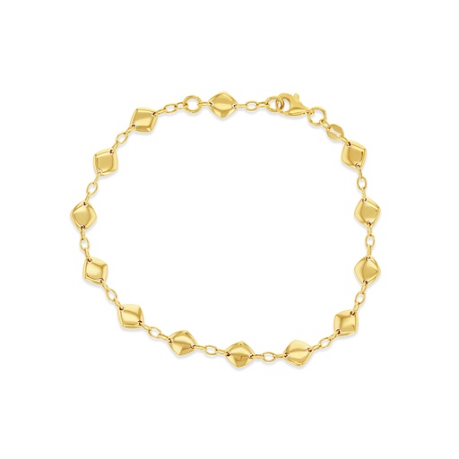 [BB177] ## 9Y ALTERNATING CHAIN WITH SMOOTH DIAMOND SHAPE BRACELET