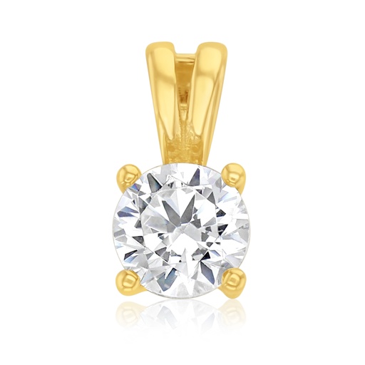 [STPD339] 9Y 5MM ROUND CZ IN 4 CLAWS PENDANT
