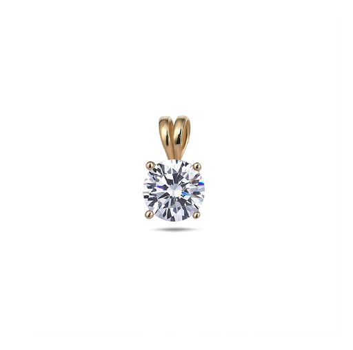 [STPD340] 9Y 6.2MM ROUND CZ IN 4 CLAWS PENDANT