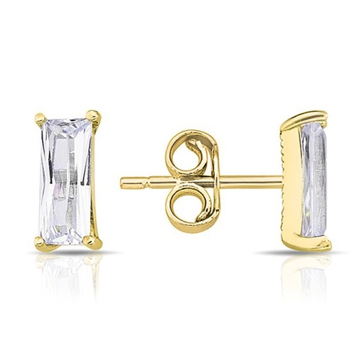 [EAR1056] ## 9Y LONG RECTANGULAR CRISS CUT BAGUETTE 3MM