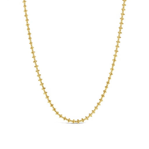 [BB172] 9Y ALTERNATING DIAMOND CUT BEADED SQUARE AND SMALL BEAD NECKLACE