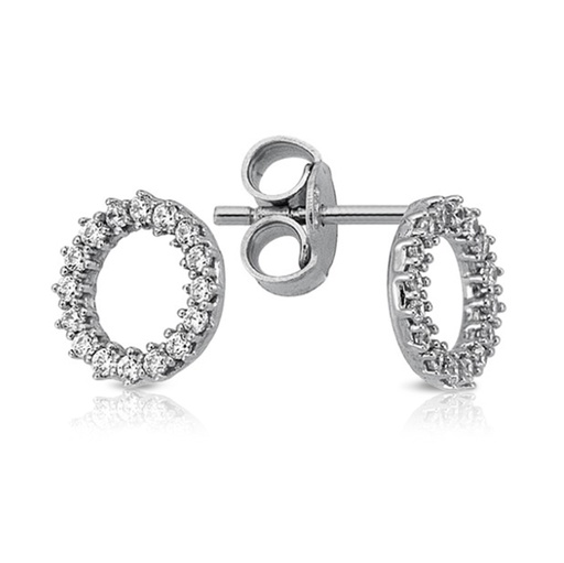 [EAR1029] 9W CZ SET OPEN CIRCLE STUD