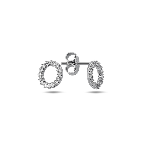 [EAR1029] 9W CZ SET OPEN CIRCLE STUD