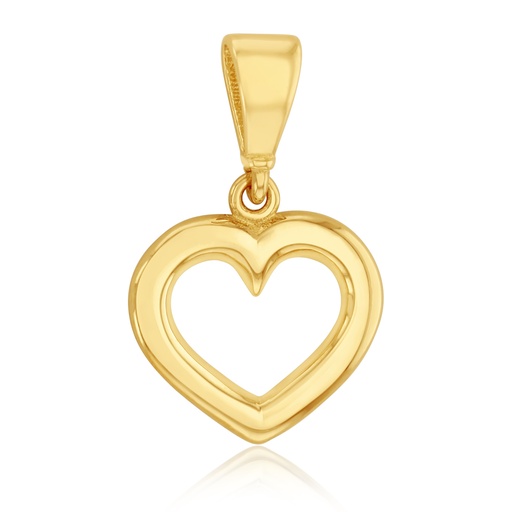 [PD104] 9Y OPEN 10.7MM PLAIN HEART BORDER PENDANT