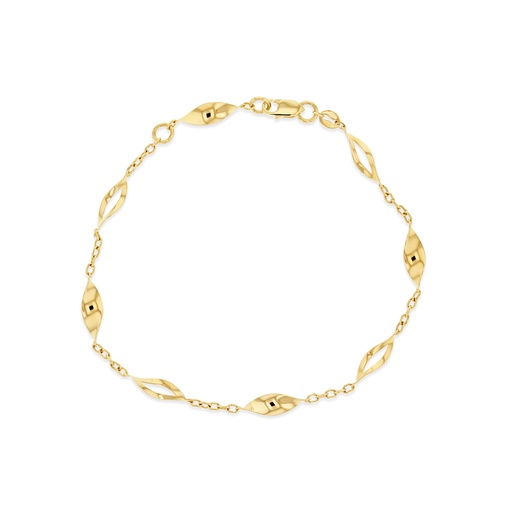 [BB179] 9Y ALTERNATING CHAIN WITH WAVEY DIAMOND SHAPE BRACELET