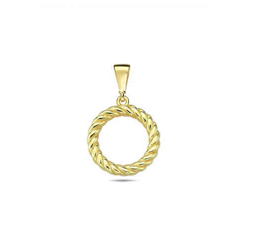 [PD108] ## 9Y OPEN CIRCLE ROPE BORDER PENDANT