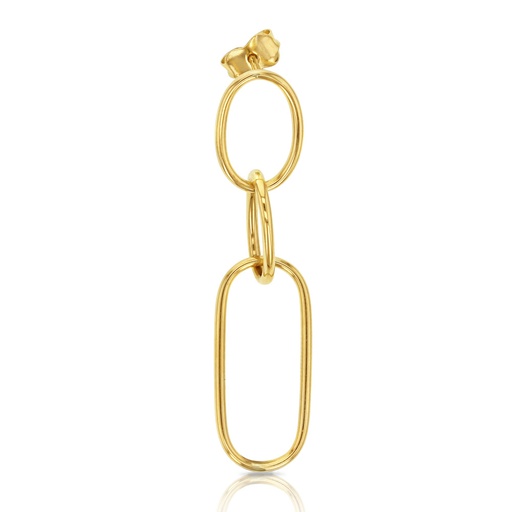 [EAR691] ## 9Y PAPERCLIP & OVAL DROP EARRI
