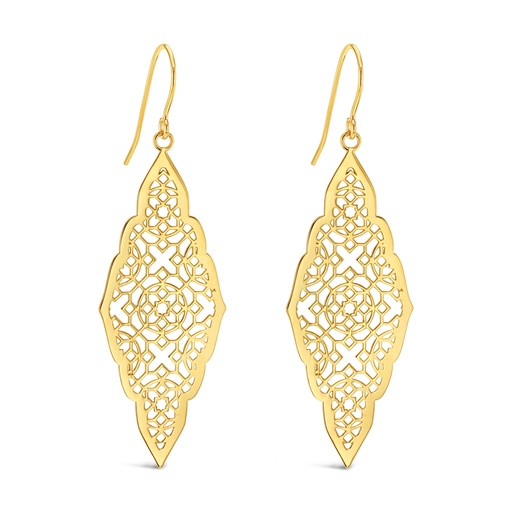 [EAR964] ## 9Y FILIGREE FLAT DROP