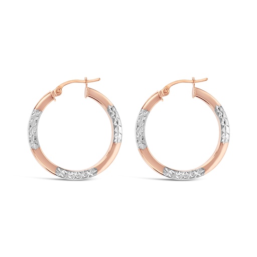 [EAR972] 9RW SQU DIA CUT HOOP