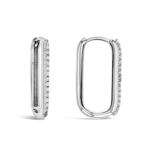 [EAR910] 9W CZ LARGE PAPERCLIP HUGGIE