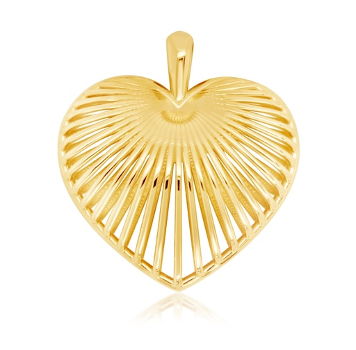 [PD132] 9Y OPEN STRIPED PUFF HEART PENDANT