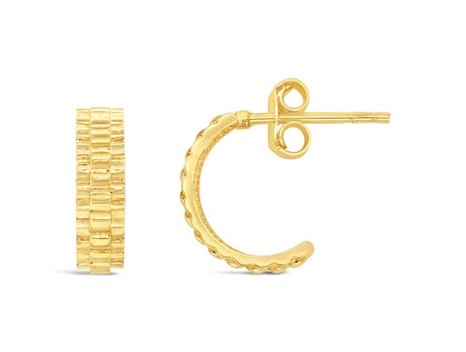 [EAR1117] ### 9Y GATE LINK HALF HOOP STUD