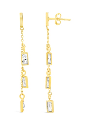 [EAR1120] ## 9Y TRIPLE CZ DROP STUD