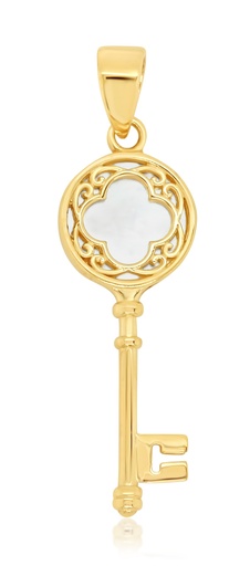 [PD125] ### 9Y M.O.P. CLOVER KEY PENDANT
