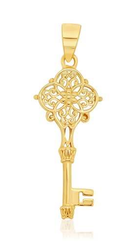 [PD127] ## 9Y FILIGREE KEY PENDANT