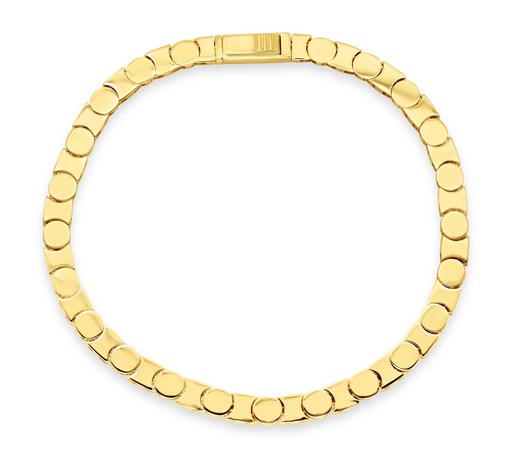 [BB193] ## 9Y 4.3MM FLAT BAR LINK BRACELET - CIRCLES