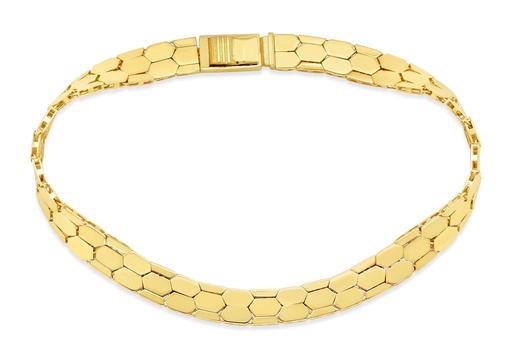 [BB194] 9Y 6.2MM FLAT BAR LINK BRACELET - SNAKE SKIN 