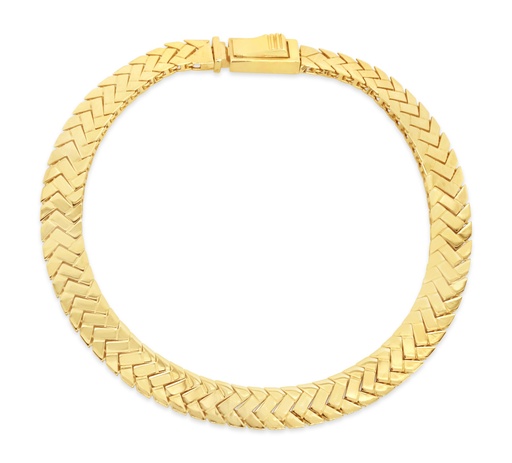 [BB195] 9Y 6.0MM FLAT BAR LINK BRACELET - CHEVRON 