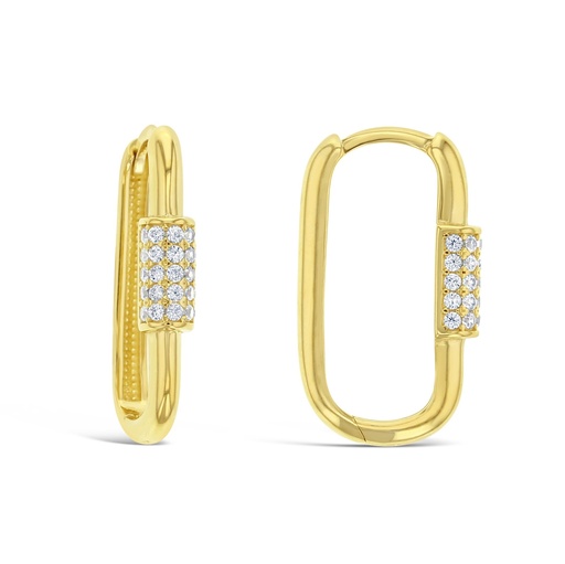 [EAR912] ## 9Y FANCY CZ PAPERCLIP HUGGIE