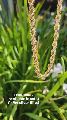 9CT SILVER FILLED TRADITIONAL ROPE CHAIN 7.0MM