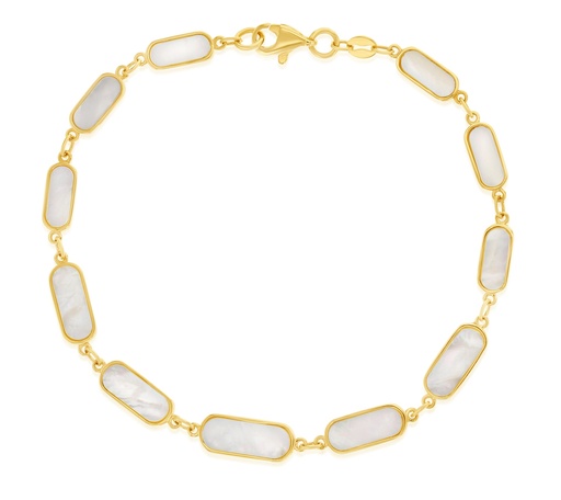 [BB206] 9Y GRADUATED OVAL MOTHER OF PEARL BRACELET