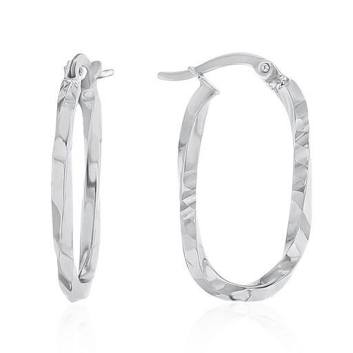 [EAR1145] 9W TEXTURED TWISTED OVAL HOOP