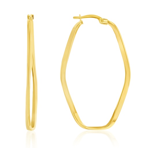 [EAR1147] ### 9Y LARGE OPEN HEXAGON HOOP