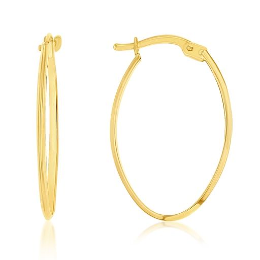 [EAR1148] ### 9Y SUPER FINE KNIFE EDGE OVAL HOOP