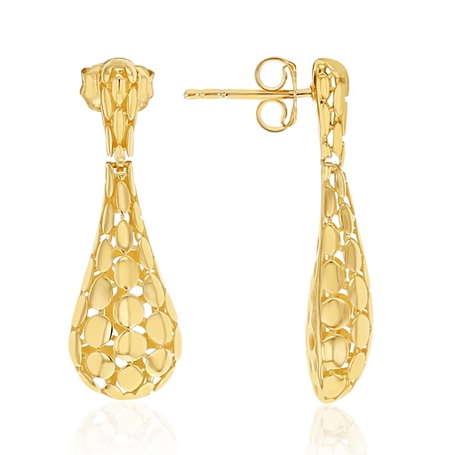 [EAR1160] 9Y DOTTED SNAKE SKIN STYLE DROP STUD