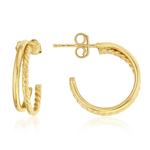 [EAR1163] ## 9Y DOUBLE WIRE STUD HOOP