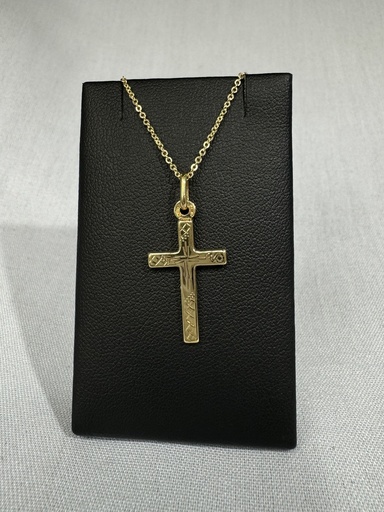 [XX0012] 9Y DIAMOND CUT FLAT CROSS PENDANT - XX0012