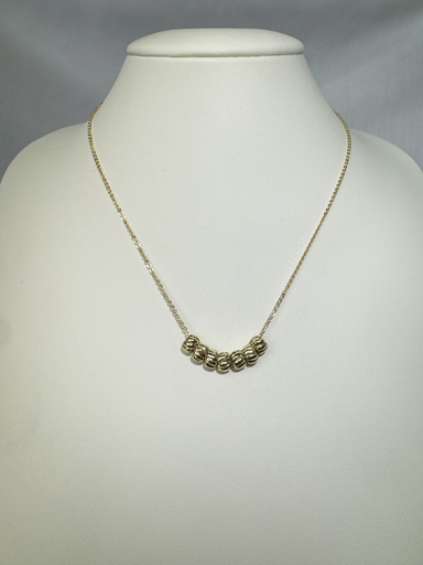 [XX0020] 9Y CHAIN WITH 9Y X 7 TWISTED LUCKY RINGS - XX0020