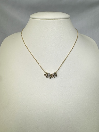 [XX0022] 9Y CHAIN WITH 9YWR 7 X POINTED ROUND LUCKY RINGS - XX0022