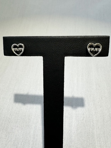 [XX0050] 9W HEART 'MUM' EARRINGS - XX0050