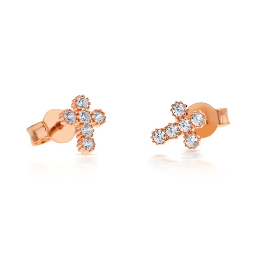 [EAR746] 9R CZ SET MINI CROSS STUD