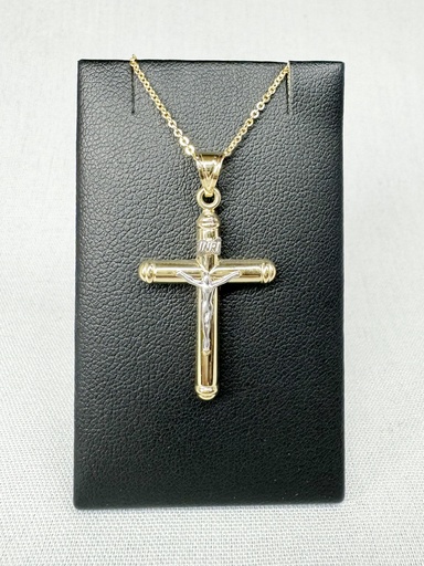 [XX0094] 9YW CRUCIFIX ON PLAIN TUBE CROSS WITH RIDGED EDGES - XX0093