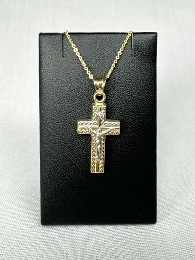 [XX0096] 9YW CRUCIFIX ON PATTERNED EDGE FLAT CROSS - XX0096