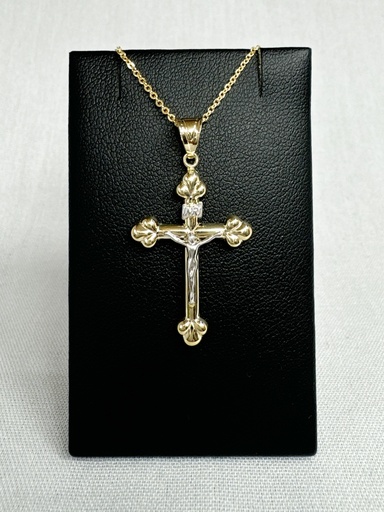 [XX0110] 9YW CRUCIFIX ON BUBBLED EDGE CROSS - X0110