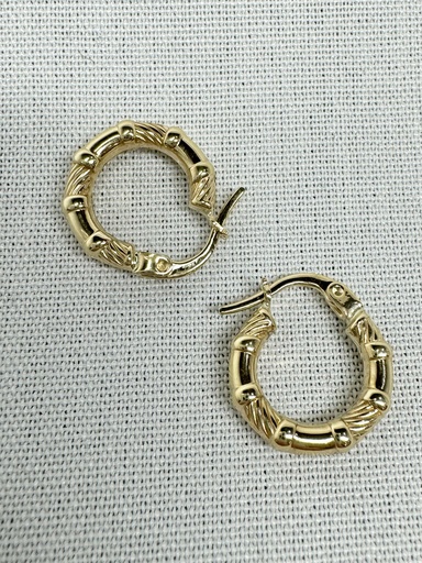 [XX0129] 9Y FANCY RIDGED HOOP - XX0129