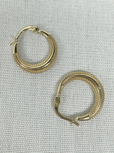 [XX0132] 9Y BEADED CRESCENT HOOP - XX0132