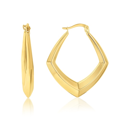 [EAR1174] ### 9Y DIAMOND SHAPED KNIFE EDGE HOOP