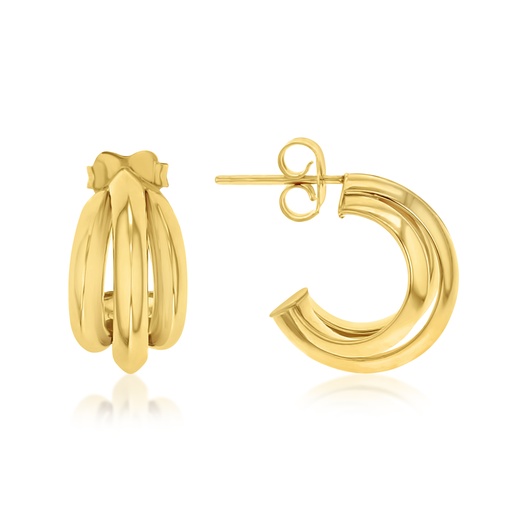 [EAR1177] ## 9Y TRIPLE KNIFE EDGE STUD HOOP